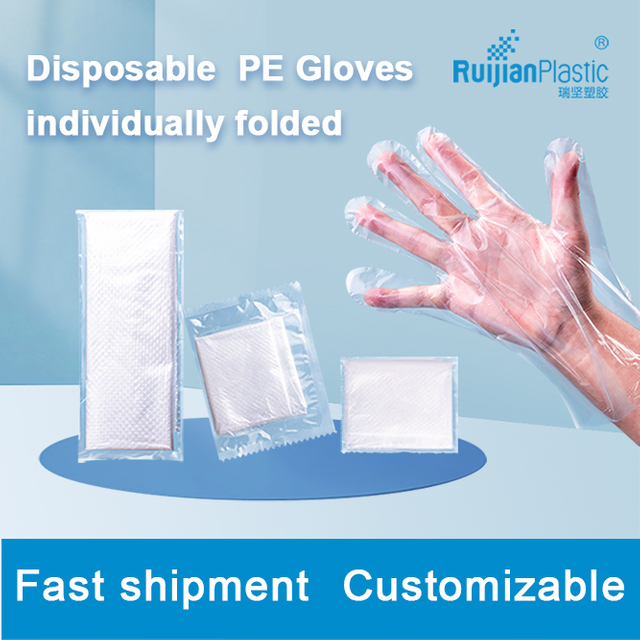 Disposable PE Gloves Individual Pack single pack for Hair Dyeing Plastic Gloves China factory 