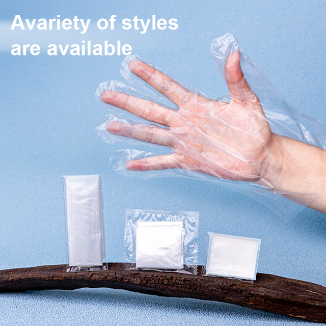 Disposable PE Gloves Individual Pack single pack for Hair Dyeing Plastic Gloves China factory 