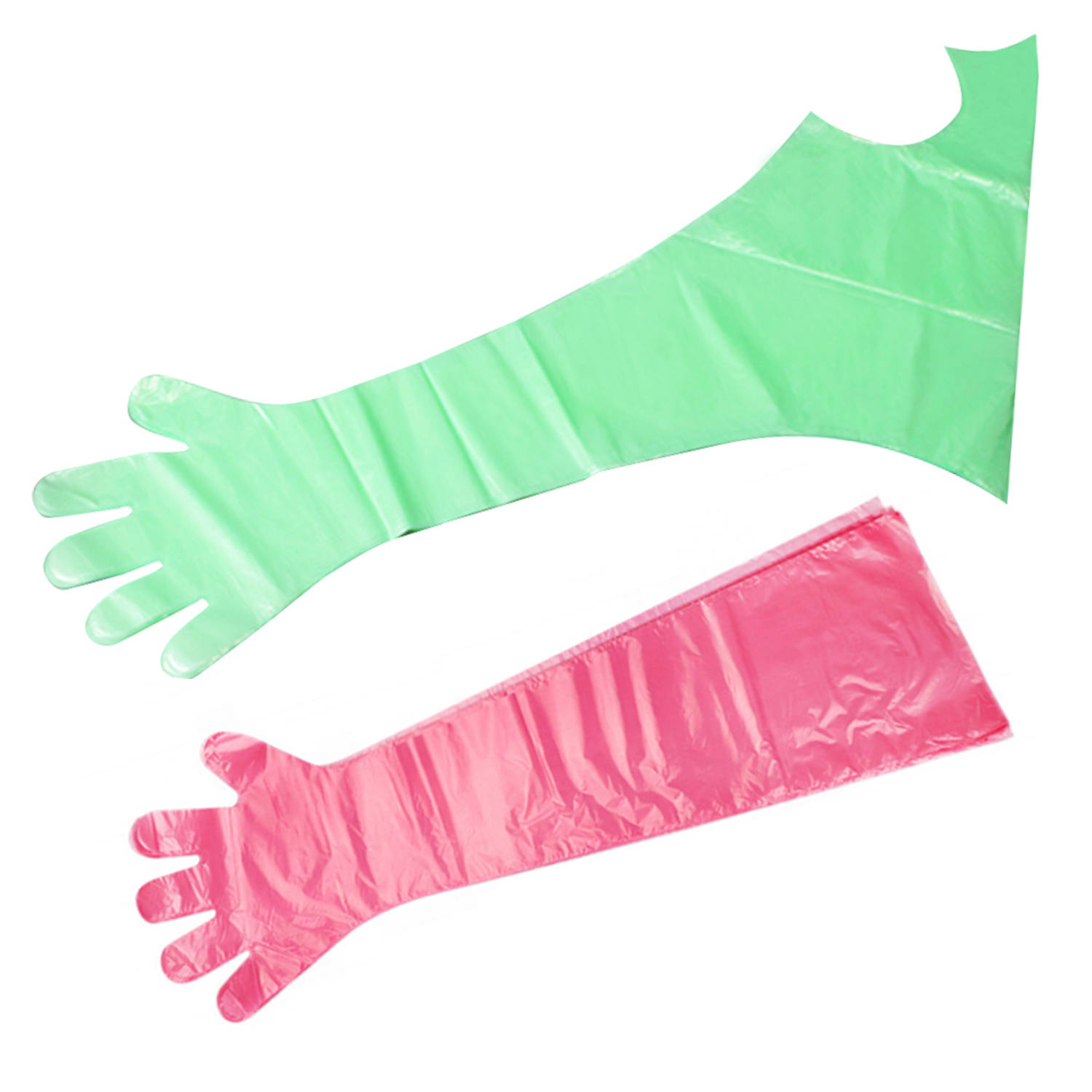 Full Arm VET Gloves PE Disposable Oversleeve Veterinary Long Gloves Stretchable Waterproof Anti-Puncture Gloves