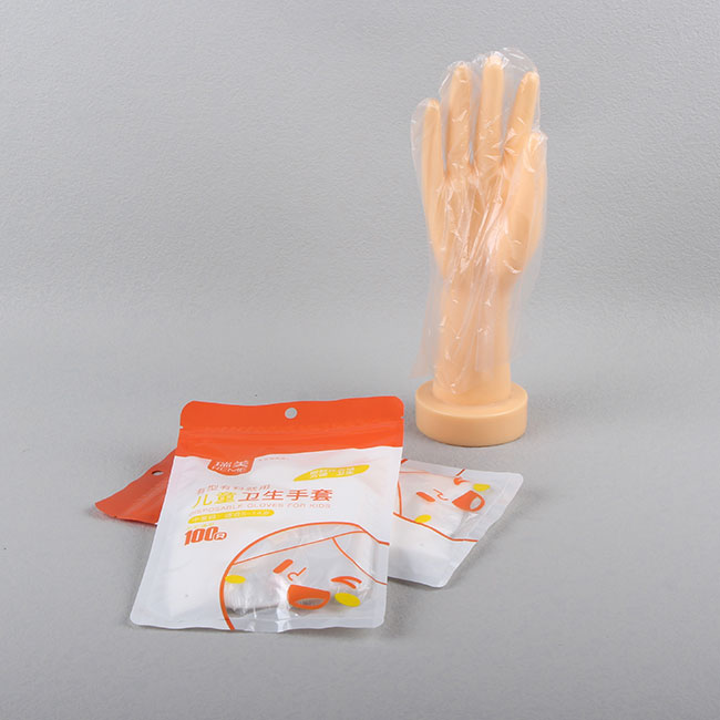 Children Disposable Gloves Extra Thick PE Individual Gloves Pack Kid Protective Gloves for Aged 3-14