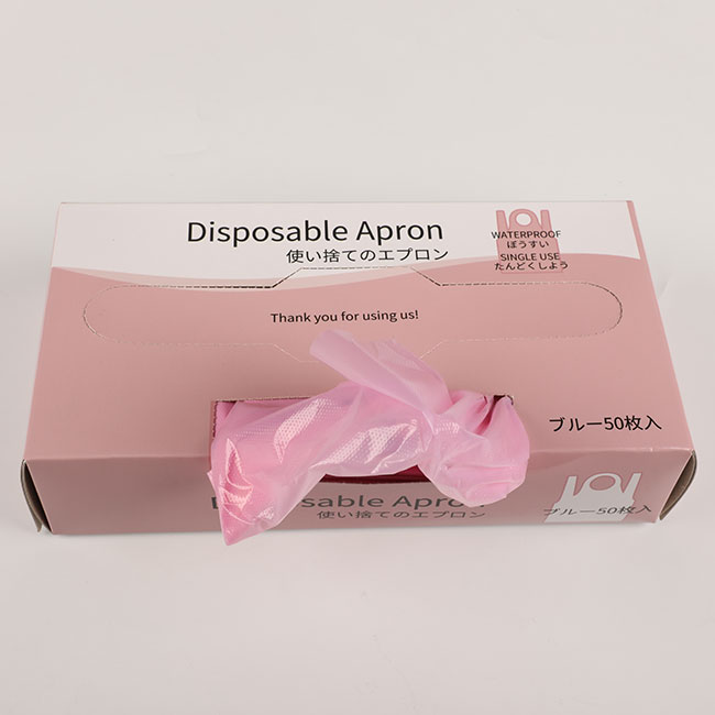 Multi-Colors Disposable Apron PE Food Contact Sanitary Apron Box Packaged